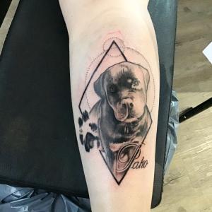 Tatouage Bras Pako le chien